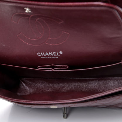 Chanel Distressed Patent Quilted Medium Double Flap Bordeaux 4 of 4