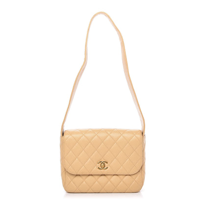 Chanel Caviar Quilted Shoulder Flap Bag Beige 1 of 13