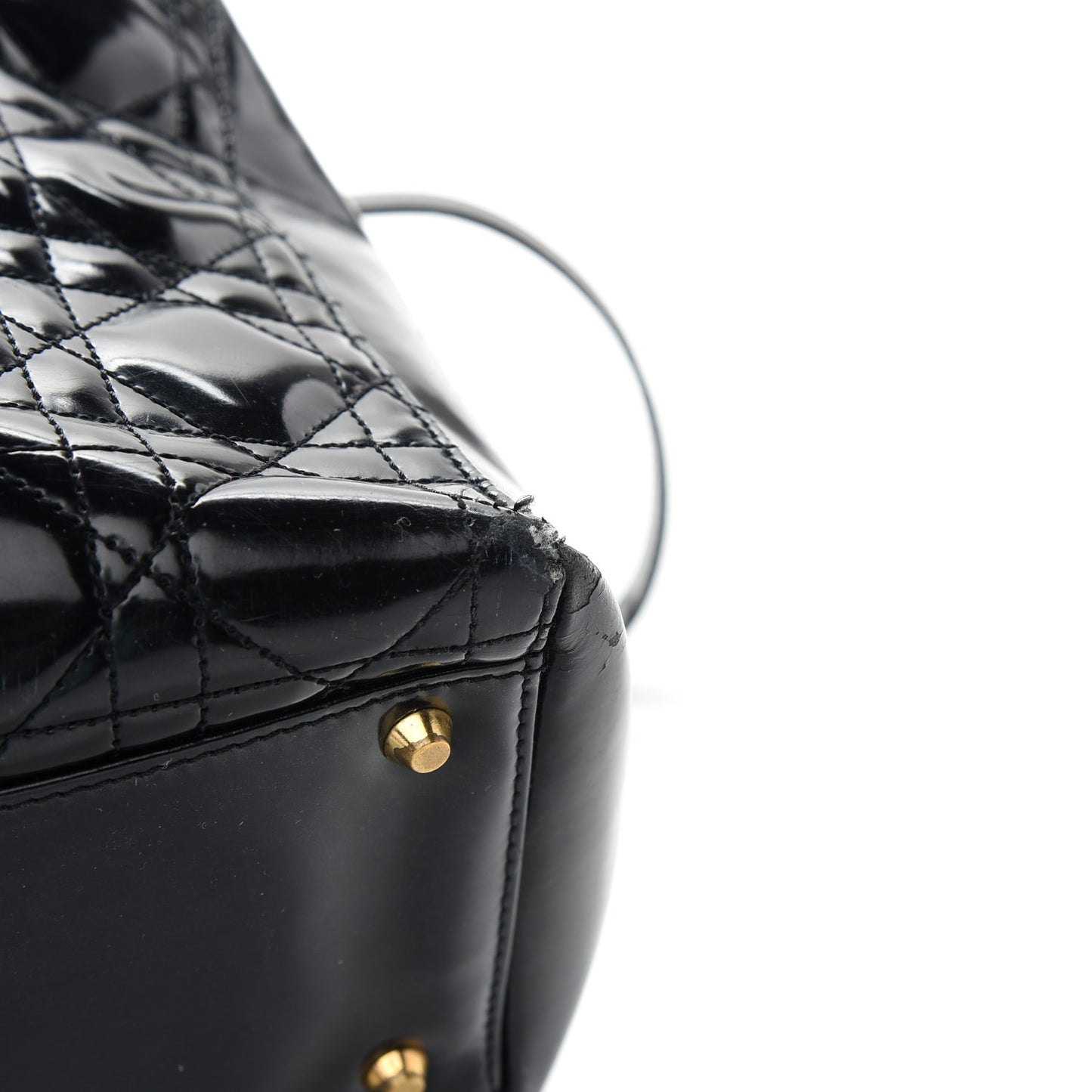 Patent Cannage Large Lady Dior Black