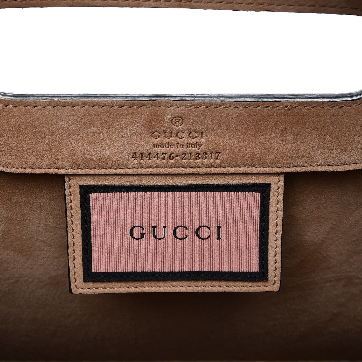 Gucci Calfskin GucciGhost Medium XL Tote Black New Acquamarine 7 of 7