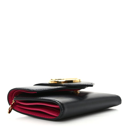Louis Vuitton Smooth Calfskin LV Pont 9 Compact Wallet Black 4 of 7