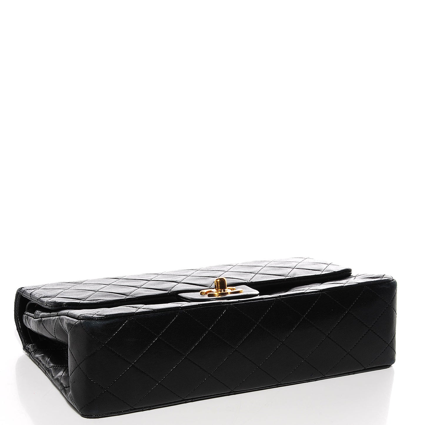 Lambskin Medium Double Flap Black