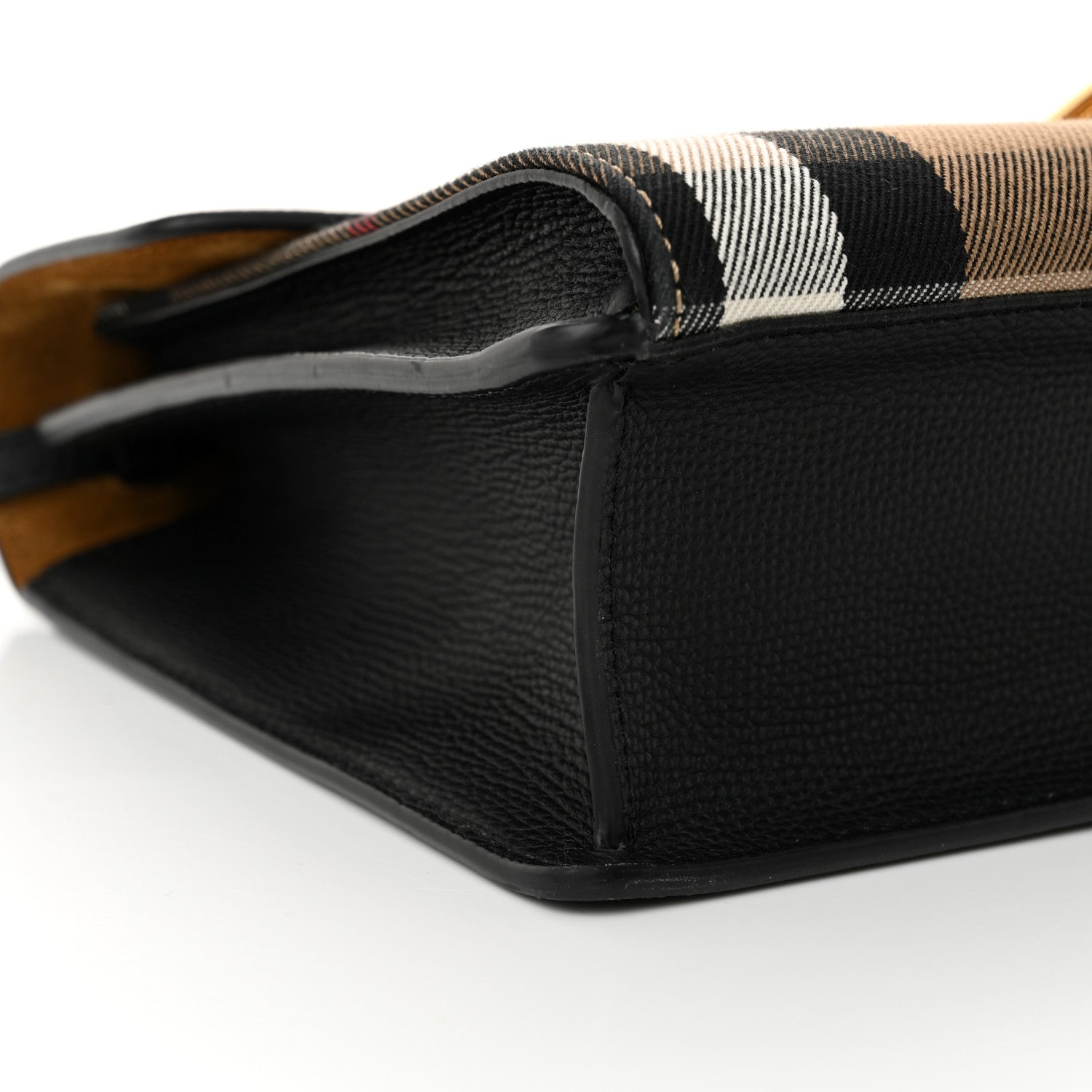 Burberry Derby Calfskin House Check Small Macken Crossbody Bag Black 10 of 11