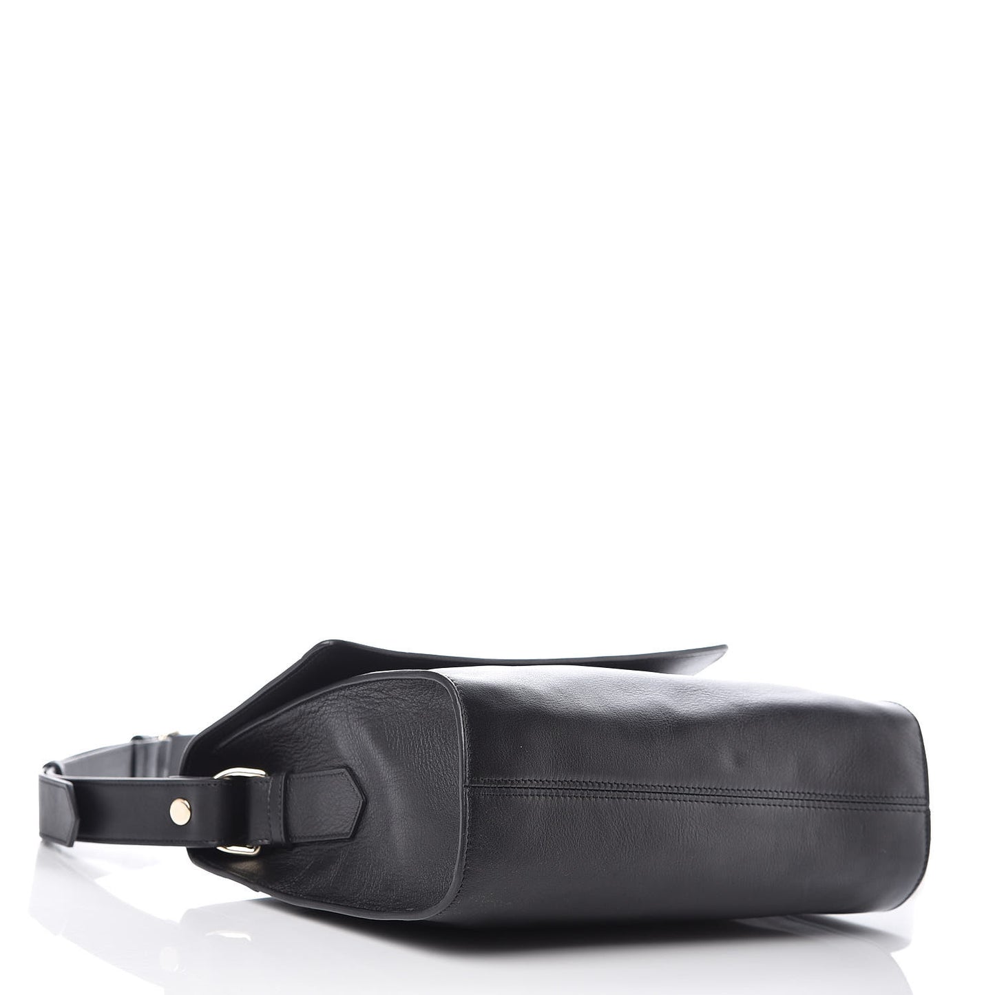 Calfskin Small Flap Shoulder Bag Black