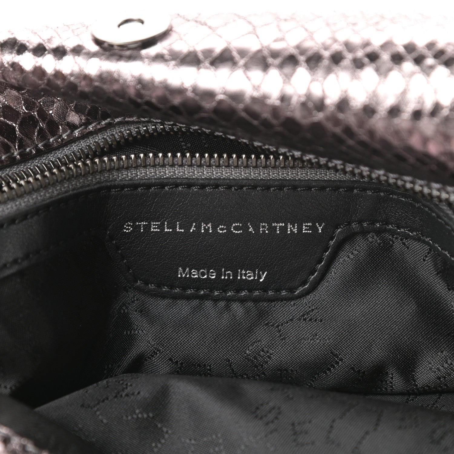 Stella McCartney Metallic Snakeskin Print Small Falabella Tote Ruthenium 6 of 10