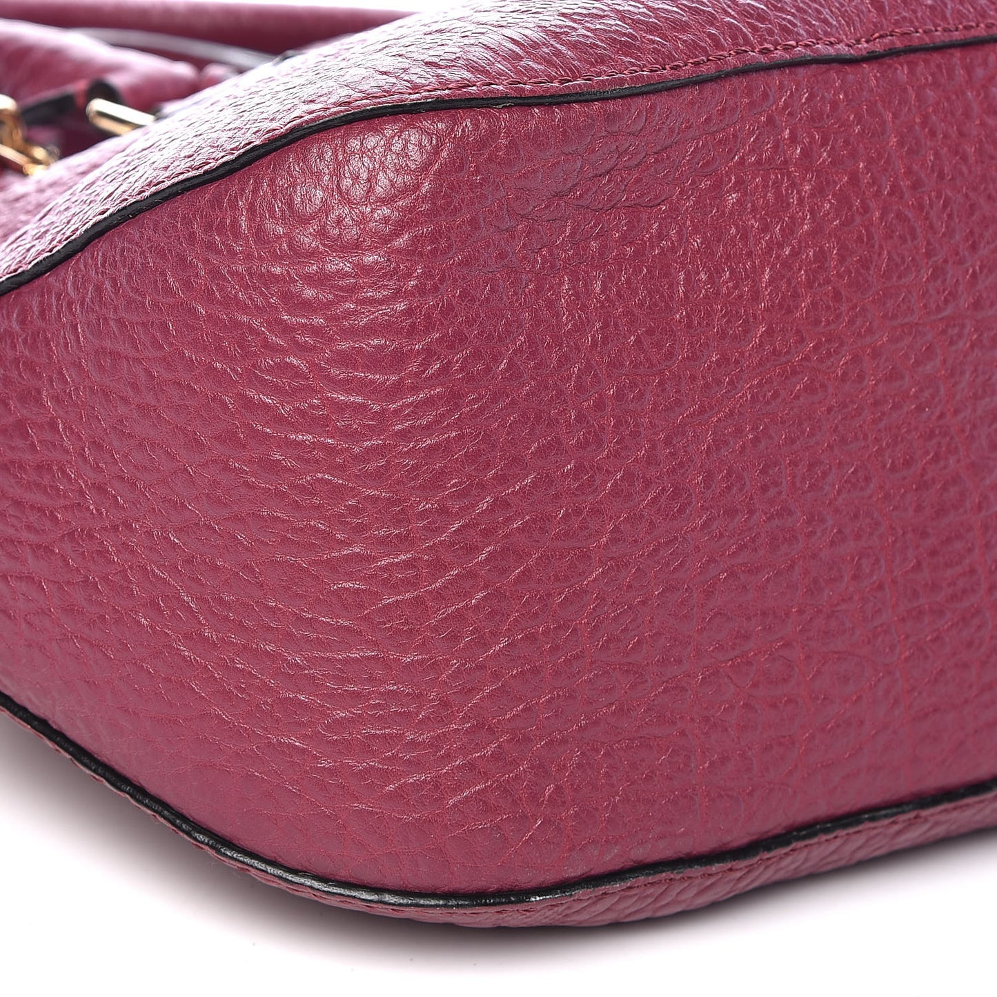 Heritage Grain Check Embossed Small Orchard Bowling Bag Dark Plum