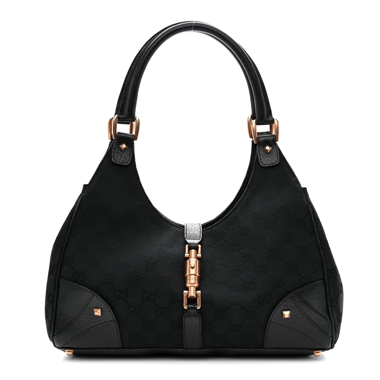 Monogram Calfskin Large Bardot Tote Black