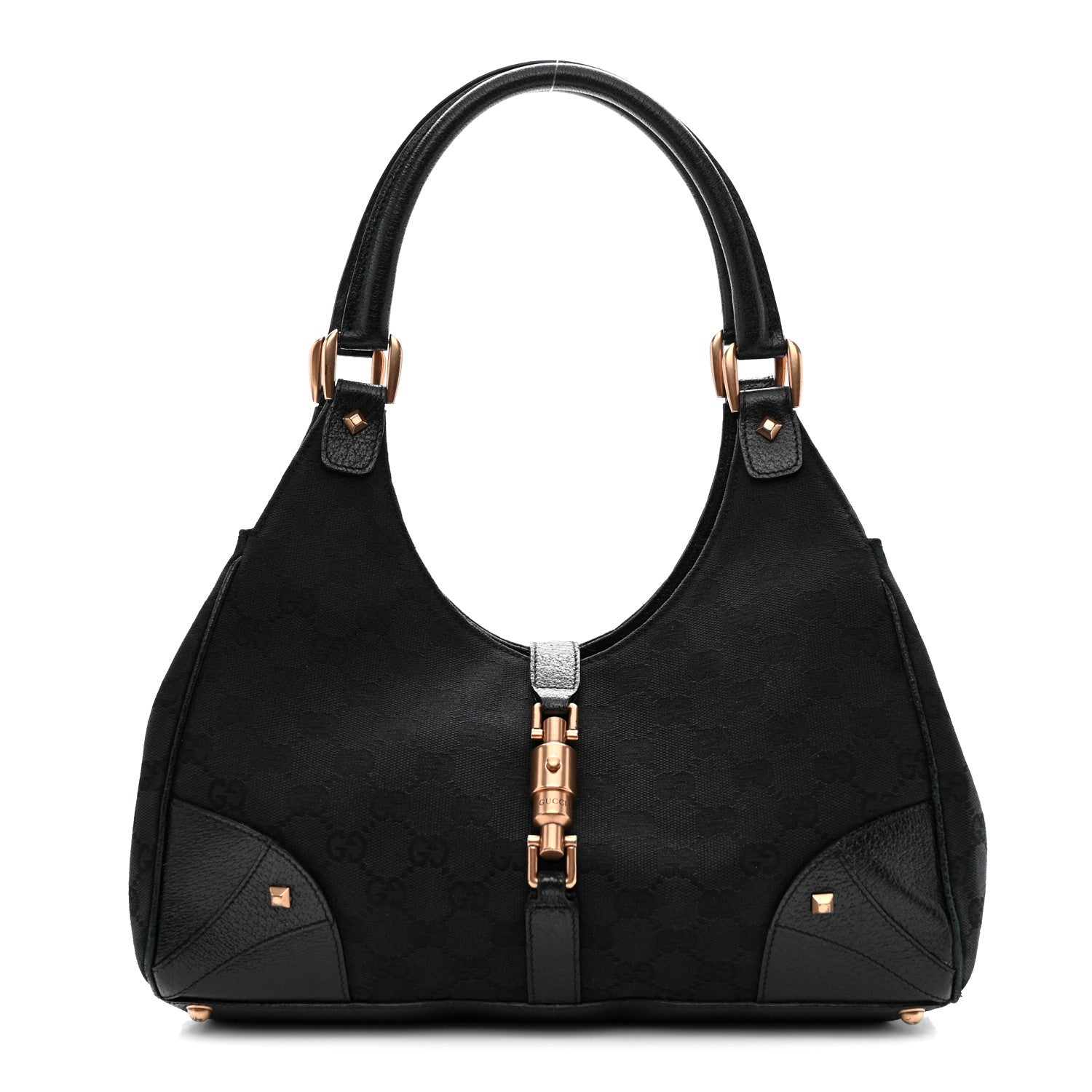 Gucci Monogram Calfskin Large Bardot Tote Black 1 of 13