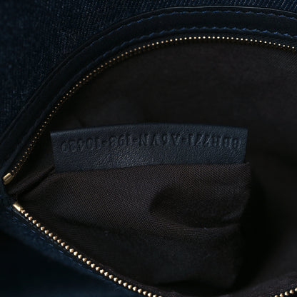 Fendi Denim Large Baguette Blue Arancio Fluo 7 of 11