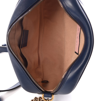 Gucci Calfskin Matelasse GucciGhost Small GG Marmont Chain Shoulder Bag Blue Agata Hibiscus Red 7 of 16