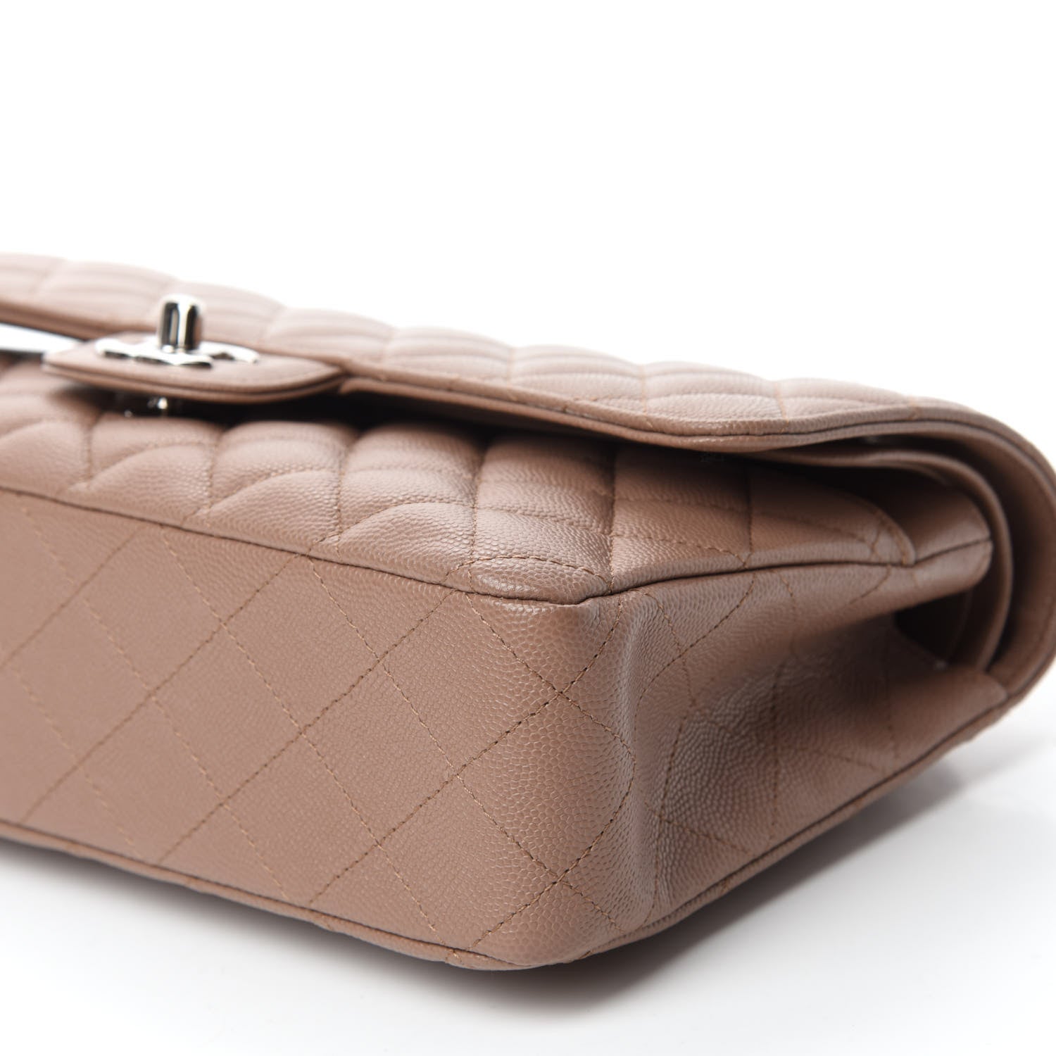 Chanel Caviar Quilted Medium Double Flap Dark Beige 8 of 13