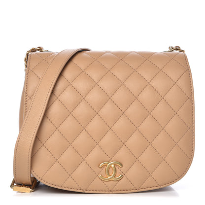Chanel Calfskin Quilted Messenger Flap Beige 1 of 9