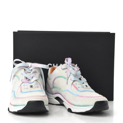 Chanel Wool Suede Calfskin CC Sneakers 37 Multicolor 11 of 11