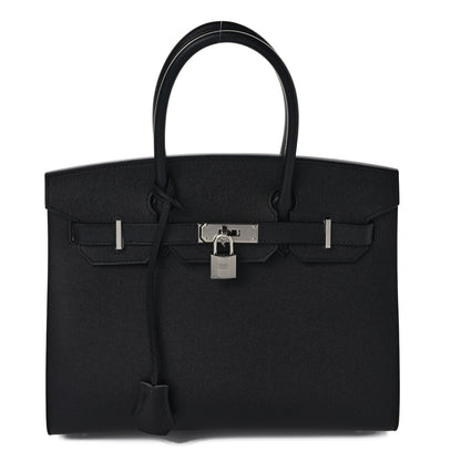 Hermes Madame Calfskin Birkin Sellier 30 Black 1 of 8