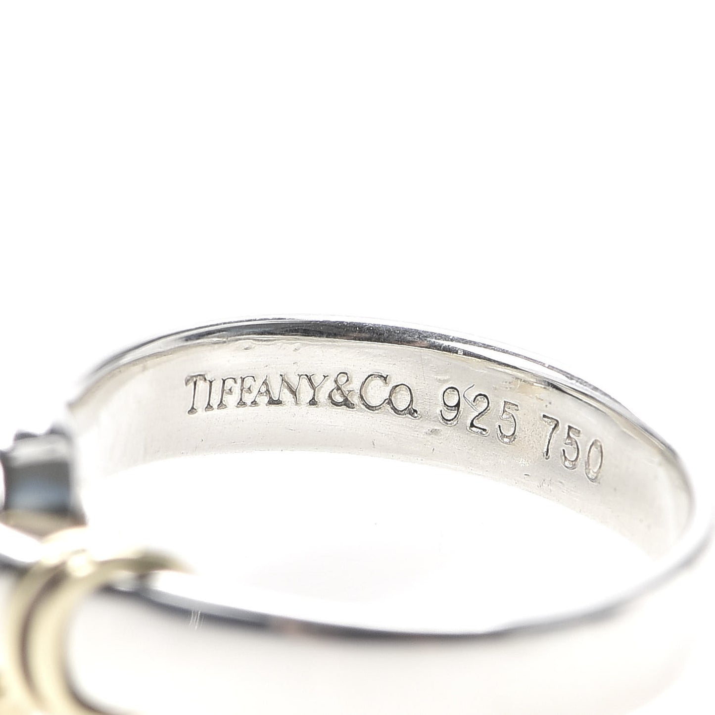 Sterling Silver 18K Yellow Gold Hook Ring 54 6.75