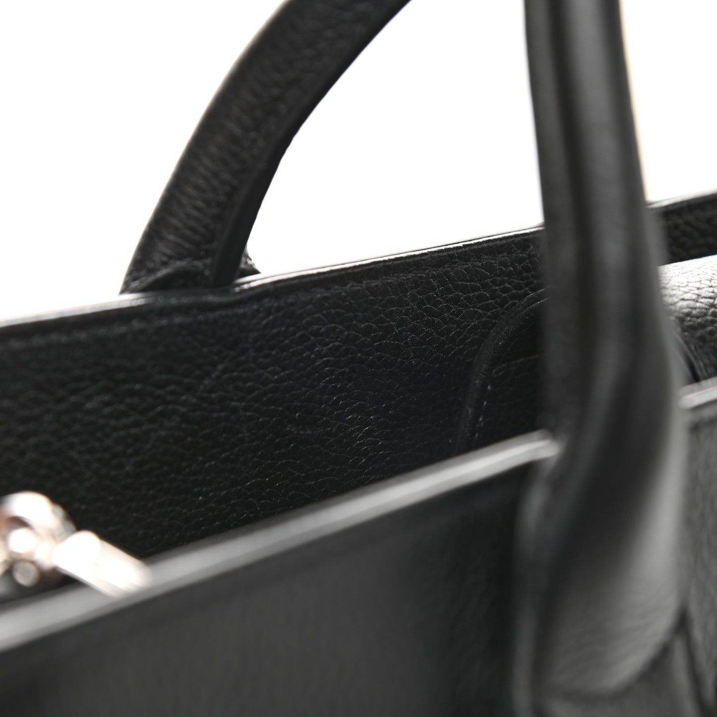 Grained Calfskin Medium Neo Executive Shopper Tote Black