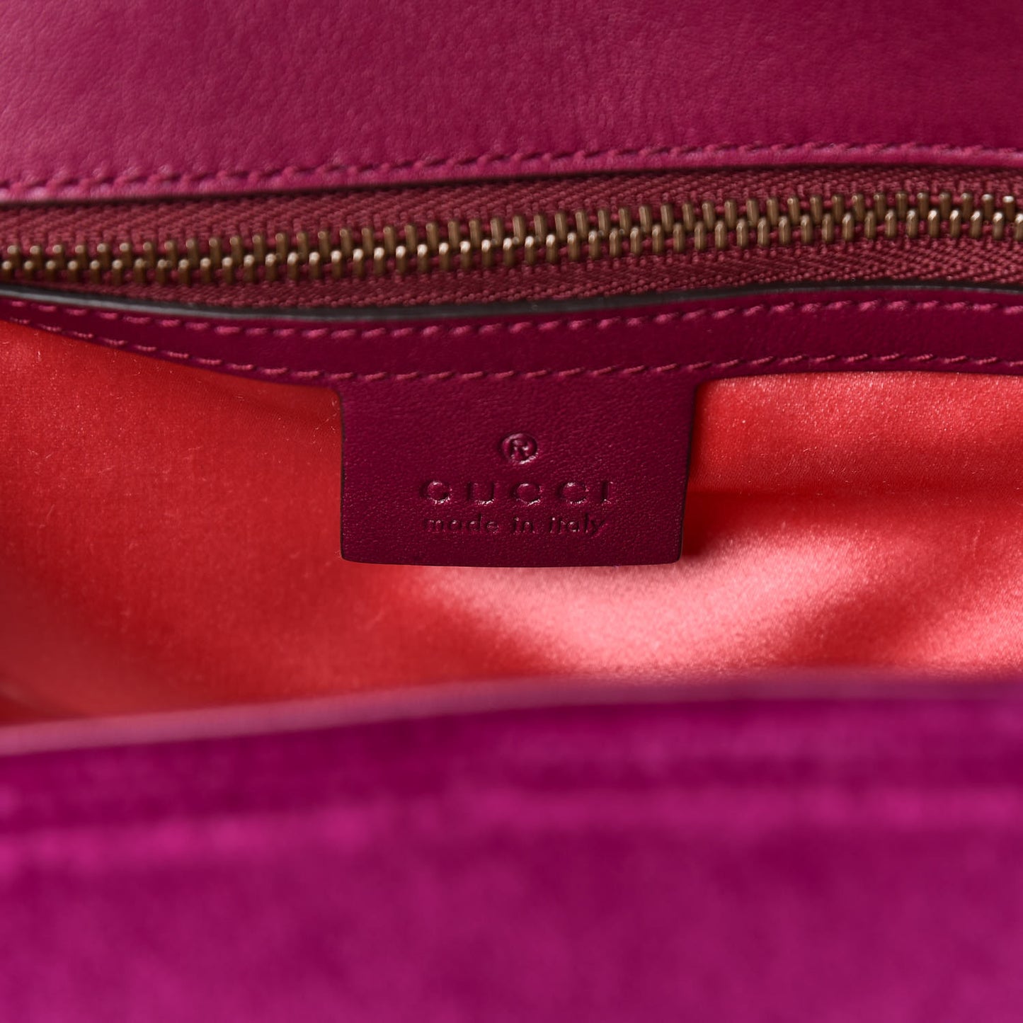 Velvet Matelasse Small GG Marmont Shoulder Bag Fuchsia Violet Cyclamen