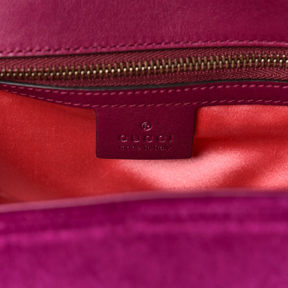 Gucci Velvet Matelasse Small GG Marmont Shoulder Bag Fuchsia Violet Cyclamen 6 of 9