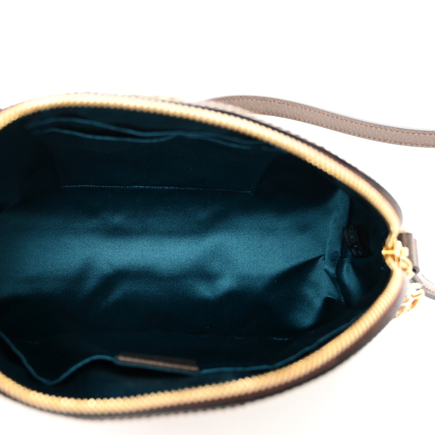 Gucci GG Supreme Monogram Textured Dollar Calfskin Web Small Ophidia Dome Shoulder Bag Beige Ebony New Acero 6 of 10