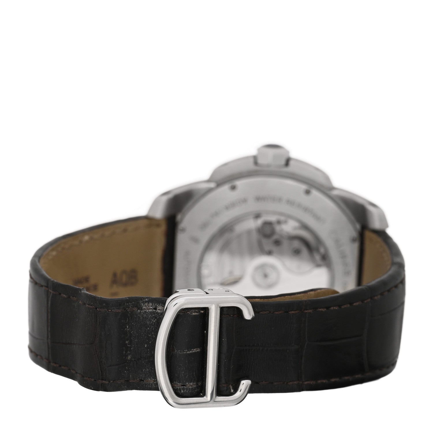 Cartier Stainless Steel 18K Pink Gold Alligator 42mm Calibre de Cartier Automatic Watch 3 of 4