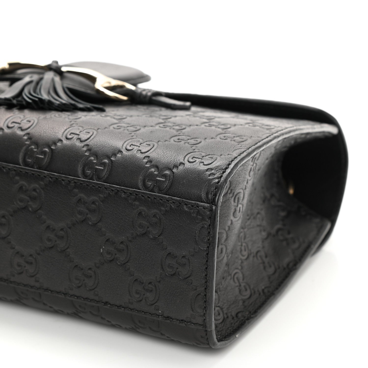 Gucci Guccissima Medium Emily Chain Shoulder Bag Black 8 of 9