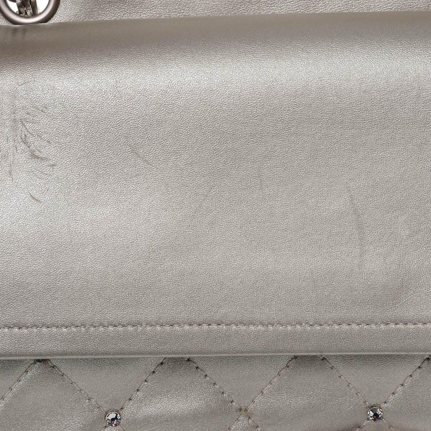 Metallic Lambskin Crystal 2.55 Reissue 227 Flap Pale Gold
