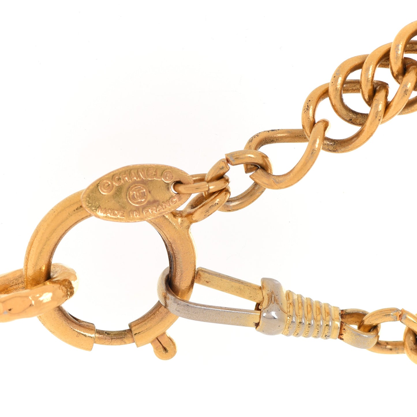 Chain CC Medallion Necklace Gold