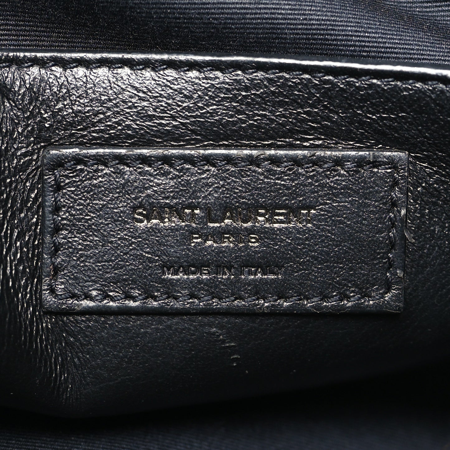 Crinkled Calfskin Matelasse Monogram Baby Niki Chain Satchel Navy