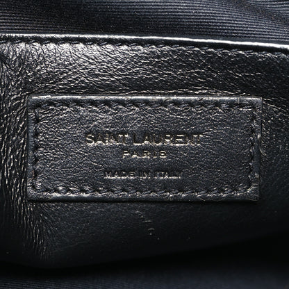 Saint Laurent Crinkled Calfskin Matelasse Monogram Baby Niki Chain Satchel Navy 6 of 10