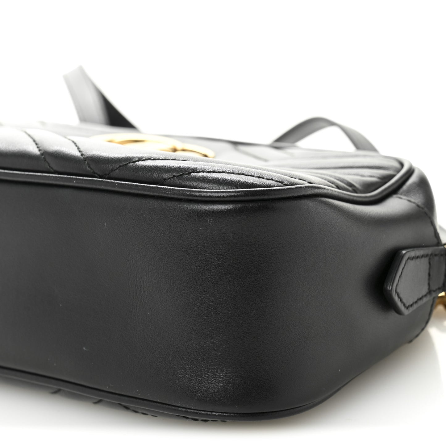 Calfskin Matelasse Small GG Marmont Chain Shoulder Bag Black