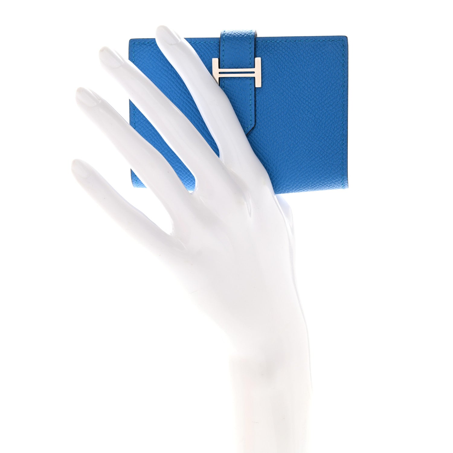 Hermes Epsom Bearn Card Holder Wallet Turquoise 2 of 8