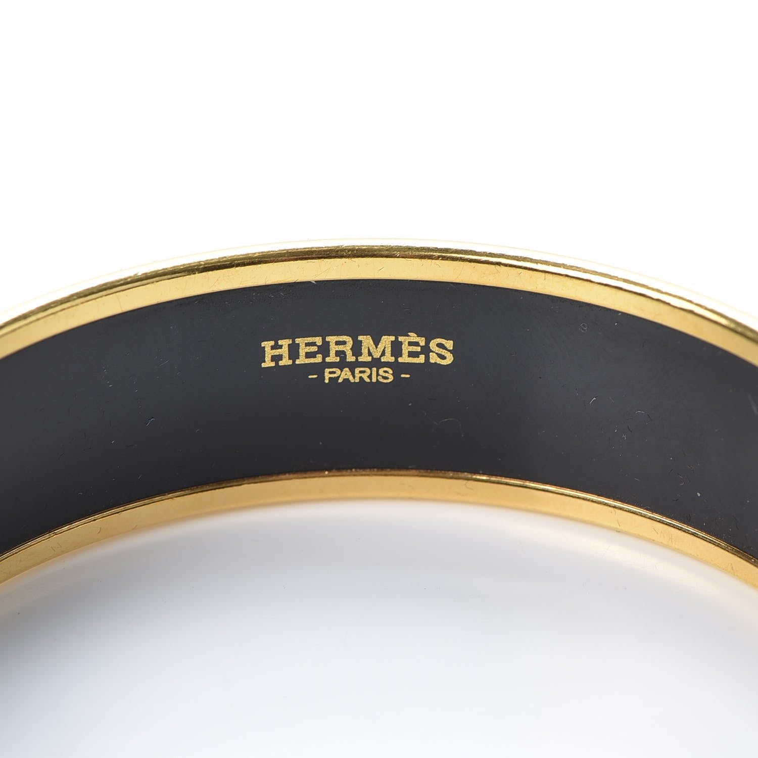 Hermes Enamel Printed Wide Balcons du Guadalquivir Bracelet 62 Gold 4 of 4