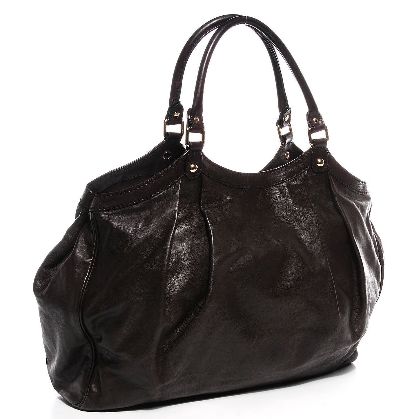 Leather Large Sukey Tote Dark Brown