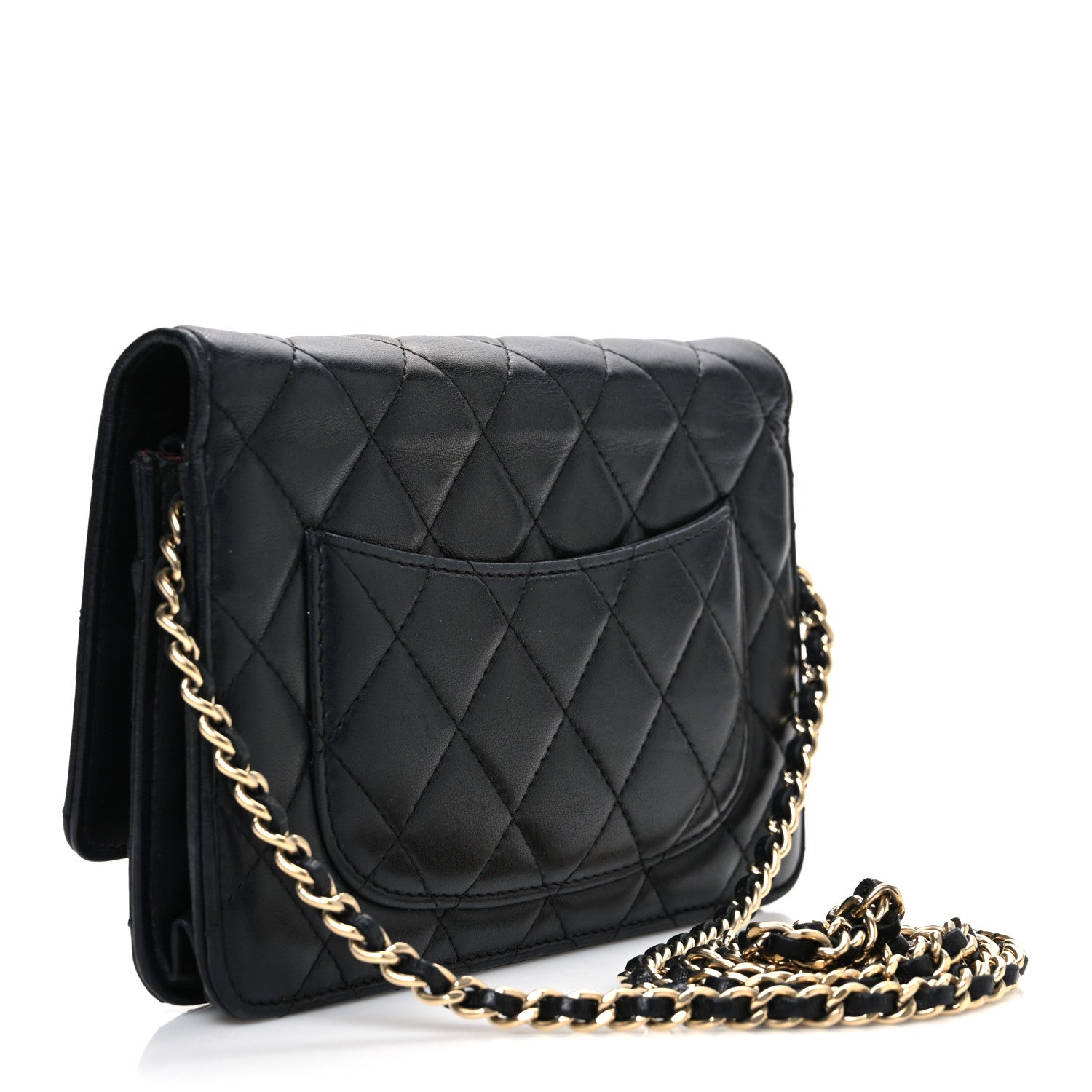 Chanel Lambskin Quilted Wallet On Chain WOC Black 3 of 11