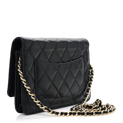 Chanel Lambskin Quilted Wallet On Chain WOC Black 3 of 11