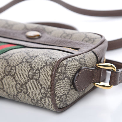 Gucci GG Supreme Monogram Web Mini Ophidia Shoulder Bag Brown 9 of 11