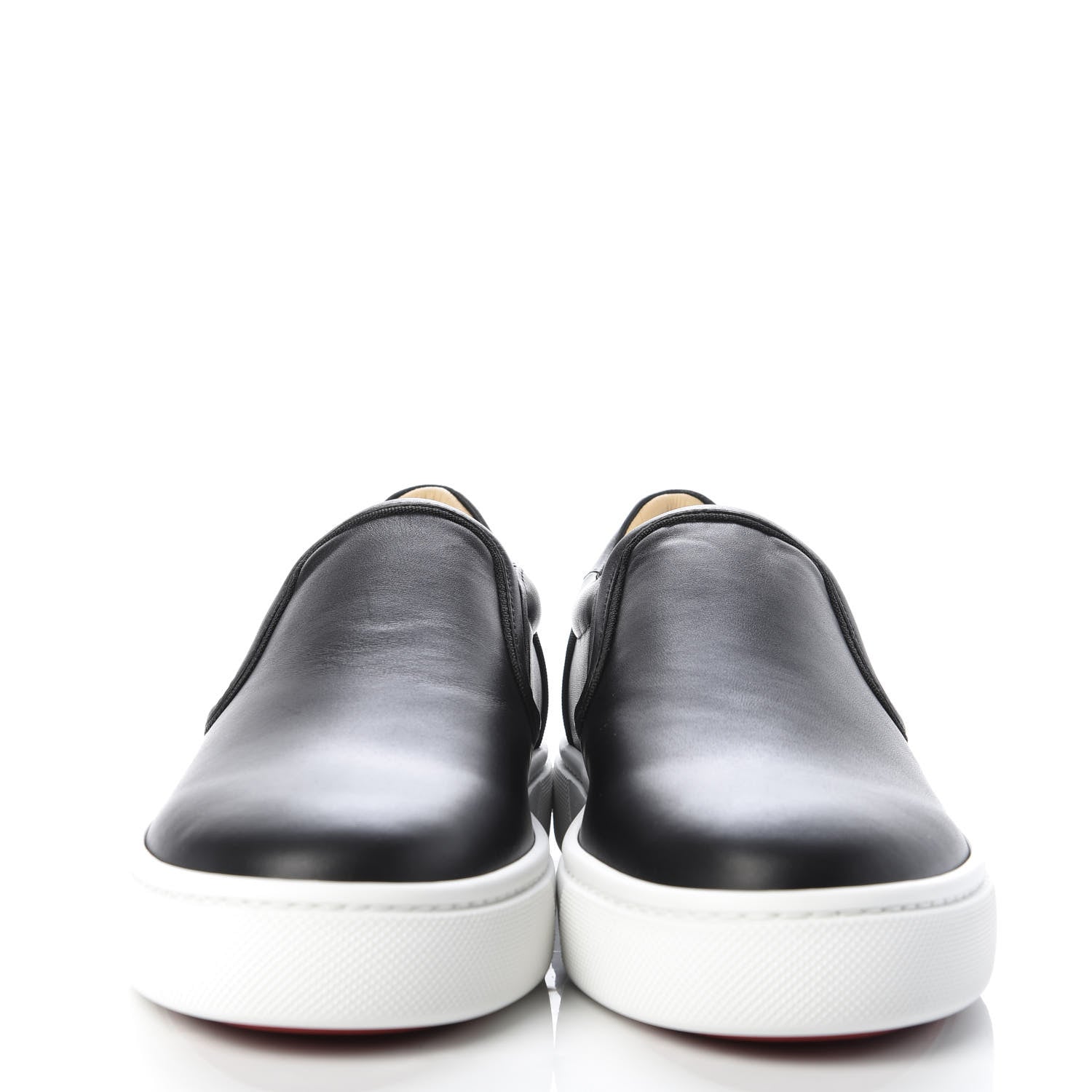 Christian Louboutin Calfskin Slip On Flat Sneakers 39.5 Black 2 of 8