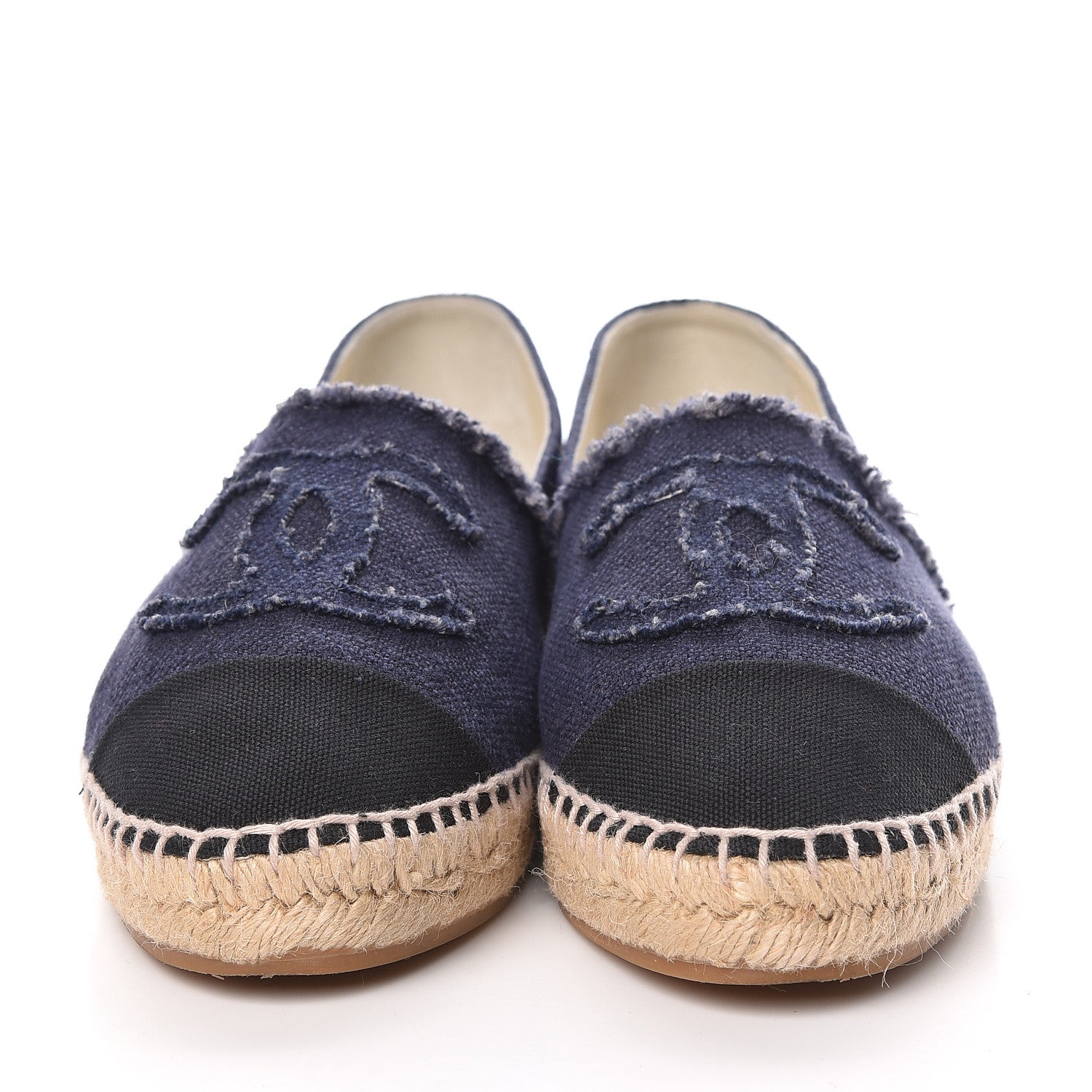 Chanel Canvas CC Espadrilles 40 Navy Black 3 of 16