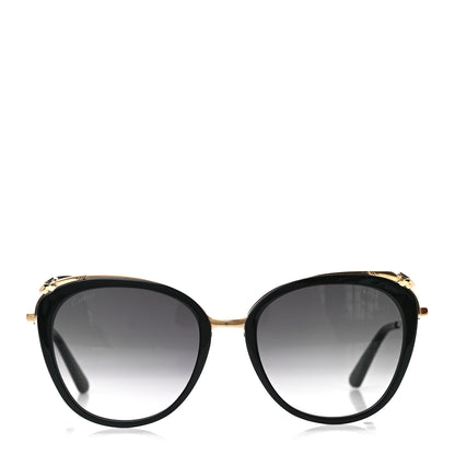 Cartier Panthere De Cartier Cat Eye Sunglasses Gold Black 2 of 8
