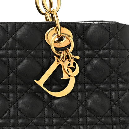 Christian Dior Lambskin Cannage Large Dior Soft Shopping Tote Black 7 of 9