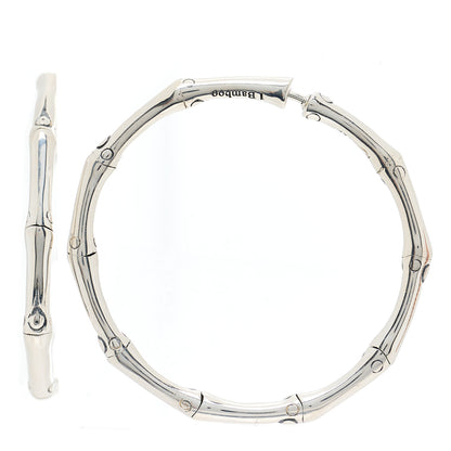 John Hardy Sterling Silver 35mm Bamboo Hoop Earrings 1 of 4