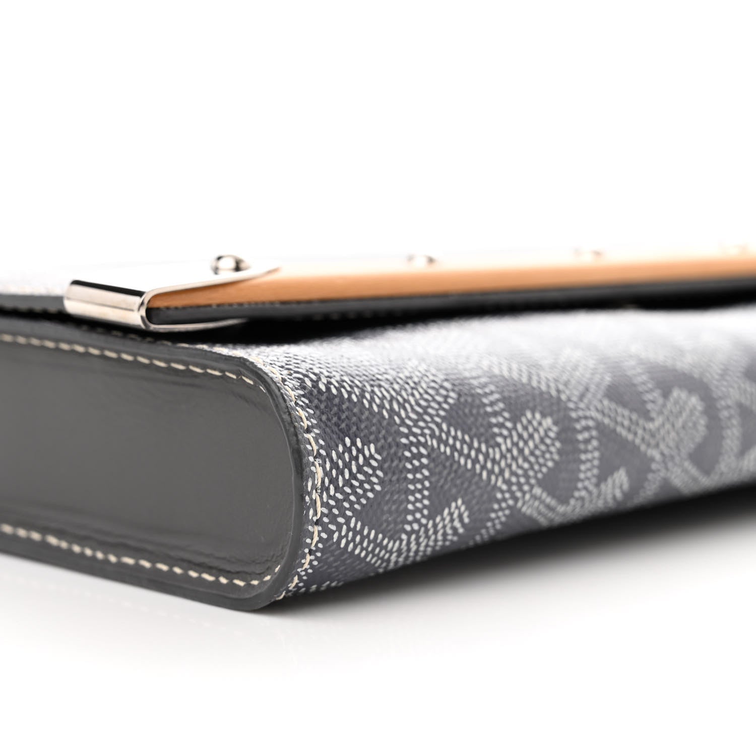 Goyard Goyardine Monte Carlo Bois Clutch With Strap Gray 8 of 12