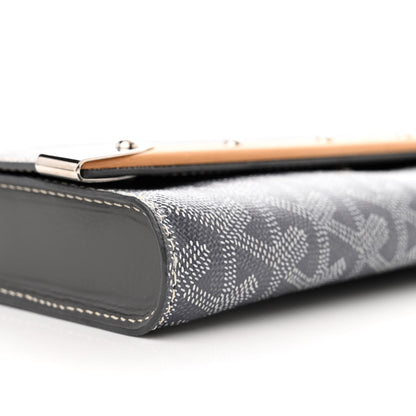 Goyard Goyardine Monte Carlo Bois Clutch With Strap Gray 8 of 12