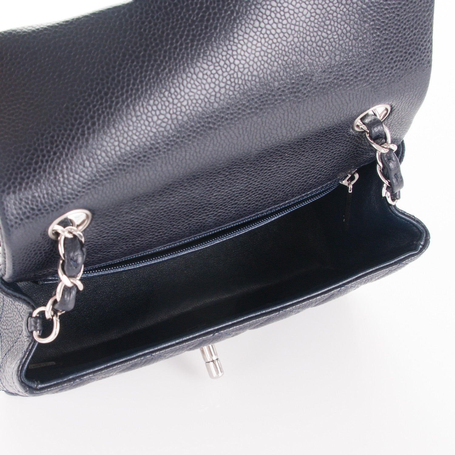 Chanel Caviar Quilted Mini Rectangular Flap Navy Blue 5 of 7