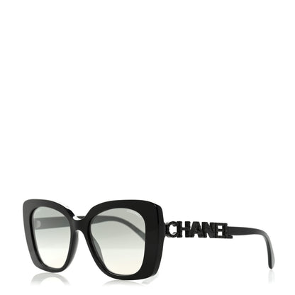 Chanel Acetate Strass Polarized Square Sunglasses 5422-B Black 1 of 8