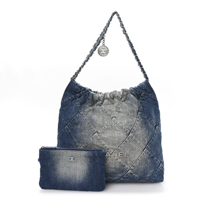 Chanel Denim Quilted Chanel 22 Blue 3 of 11