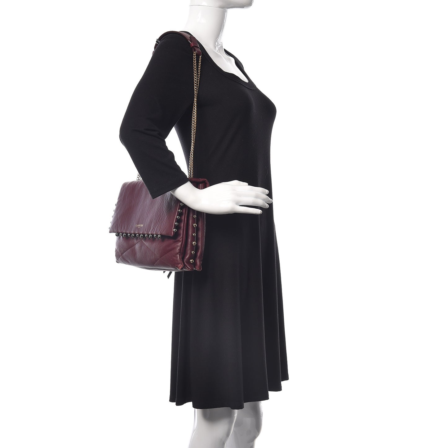 Lambskin Quilted Metal Pearl Medium Sugar Flap Shoulder Bag Purple