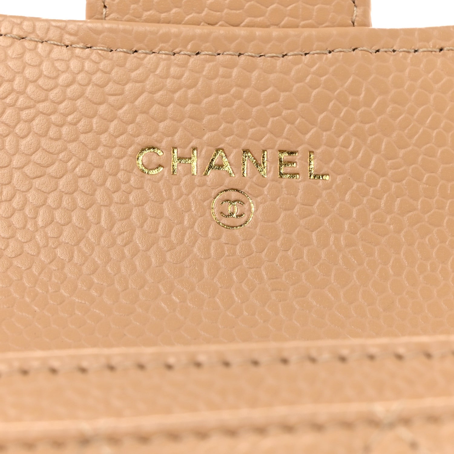Chanel Caviar Quilted Flap Card Holder Wallet Beige 6 of 9