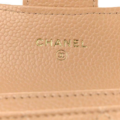 Chanel Caviar Quilted Flap Card Holder Wallet Beige 6 of 9