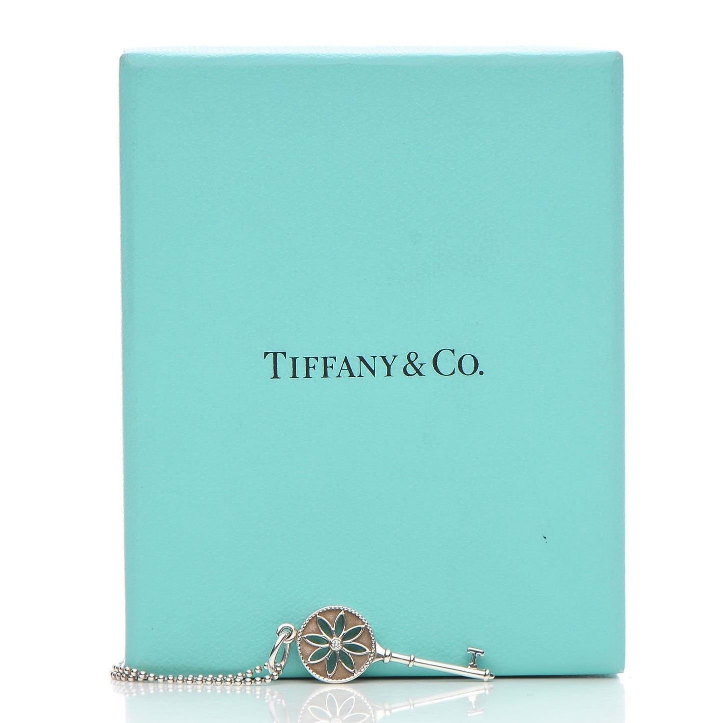 Sterling Silver Diamond Small Daisy Key Pendant Necklace